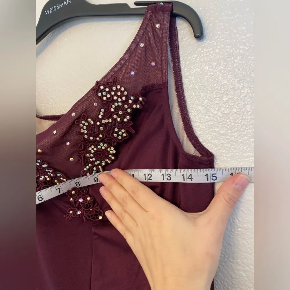 WEISSMAN Dance burgundy purple Costume dress Chasing Cars 13094 solo MA adult